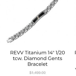 REVV Titanium 14” 1/20 tcw. Diamond Gents Bracelet